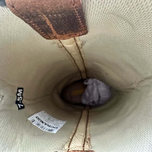 Durango Brown Tan Leather Western Heeled Boots - Picture 7 of 8